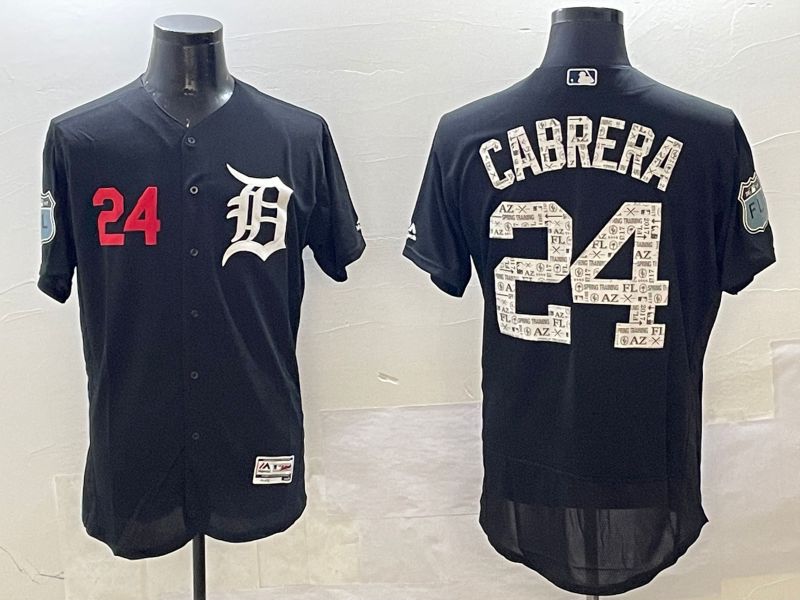 Men Detroit Tigers #24 Cabrera Black Fashion Elite 2025 Nike MLB Jersey style 5